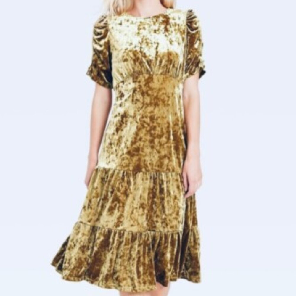 Who What Wear Crushed Velvet Midi Dress Misses Size XS